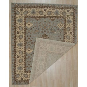Oushak Lt. Blue 7 ft. 10 in. x 9 ft. 10 in. Hand Crafted Wool Traditional Area Rug