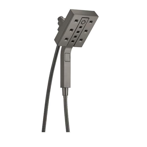 Delta In2ition Two-in-One 4-Spray Patterns 5.31 in. Dual Shower Heads with H2Okinetic Technology in Black Stainless