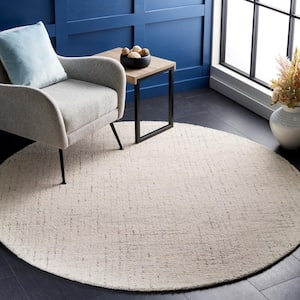 Abstract Ivory/Light Gray 6 ft. x 6 ft. Speckled Round Area Rug