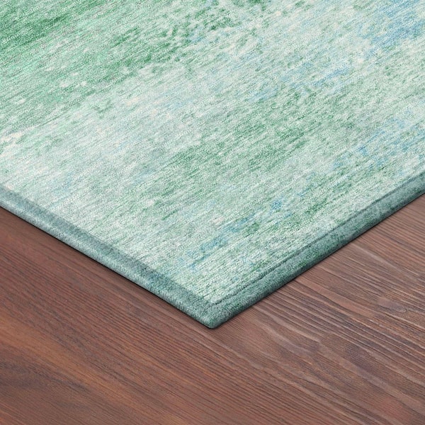 Chantille Machine Washable Indoor/Outdoor Abstract ACN2402 Mint 10 ft. x 14 ft. Area Rug