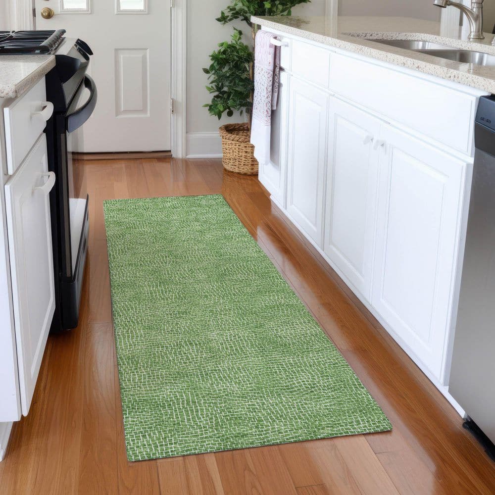 Mayfield Premium Machine Washable Abstract AMF1057 Green 2 ft. 3 in. x 7 ft. 6 in. Runner Rug price history on PriceWatchPro