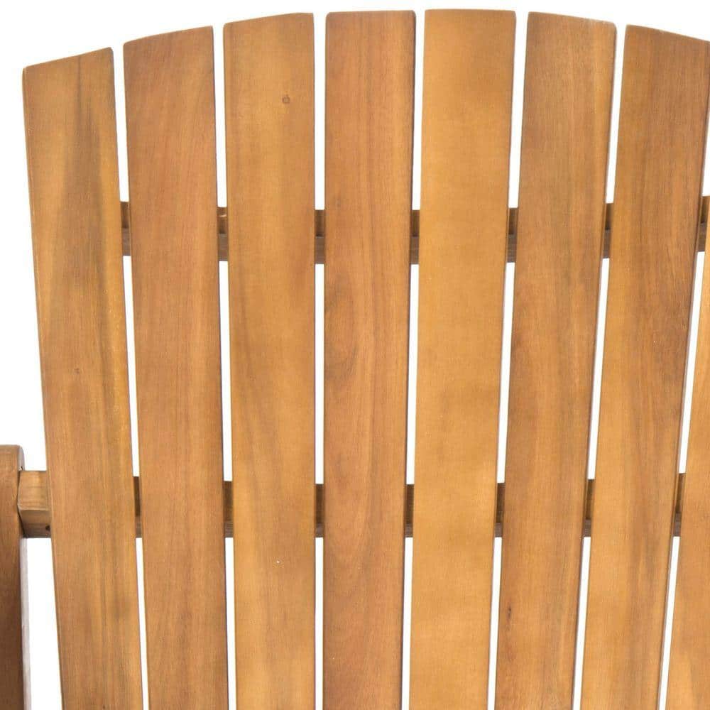 Hantom Transitional 57'' Brown Acacia Wood Adirondack Loveseat