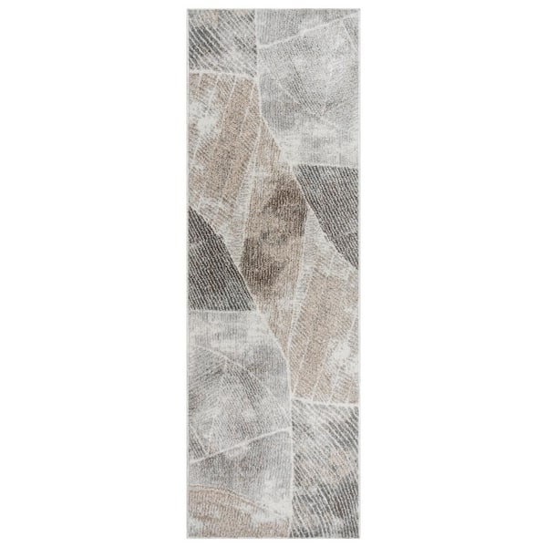 Gertmenian Alor Bisa Gray 3 ft. x 8 ft. Abstract Indoor Runner Rug