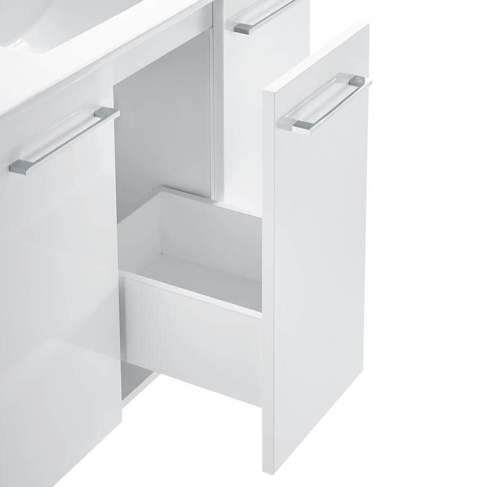Annecy 36" Glossy White Freestanding Bathroom Vanity with Ceramic Sink