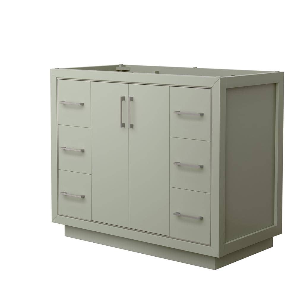 Elegant Icon 42" Light Green Single Freestanding Vanity with Metal Trim
