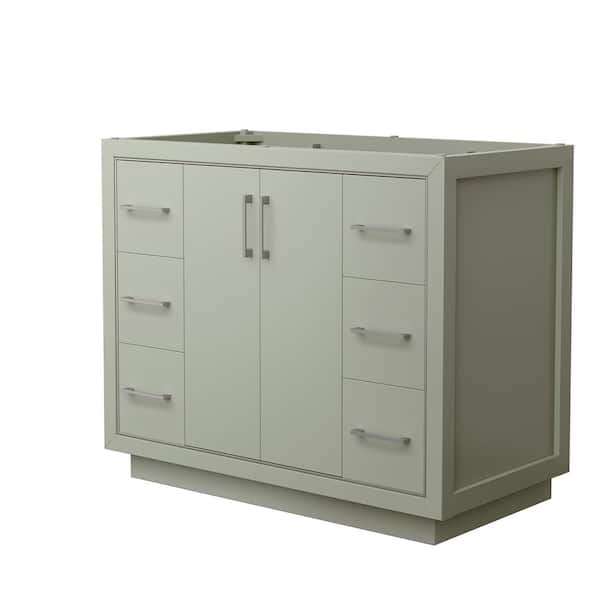 Wyndham Collection Icon 41.25 in. W x 21.75 in. D x 34.25 in. H Single Bath Vanity Cabinet without Top in Light Green