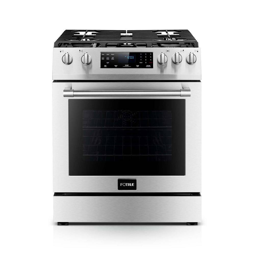 FOTILE 30 in. 4.8 cu. ft. 5 Burner SlideIn Gas Range in Black Stainless Steel RLS30506 The