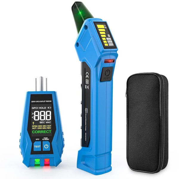 Lukyamzn Circuit Breaker Finder Tool Kit with GFCI Outlet Tester LCD Display Buzzer Alarm Carrying Case 90-120-Volt AC