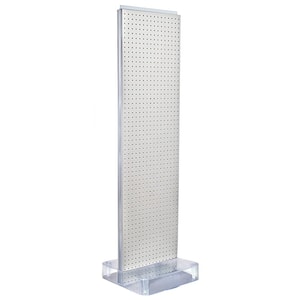 60 in. H x 16 in. W 2-Sided Pegboard Floor Display on Studio Base in White