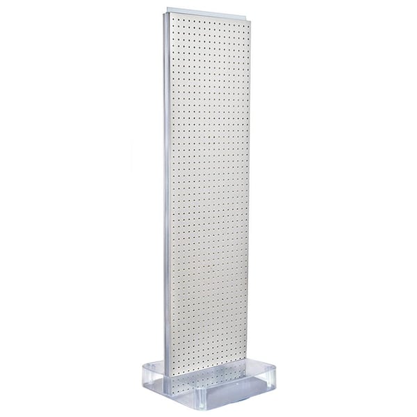 60 in. H x 16 in. W 2-Sided Pegboard Floor Display on Studio Base in White