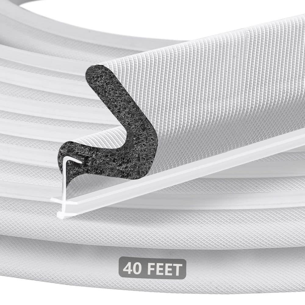40 ft. White Weather Stripping Door Seal, Exterior Door Weather Stripping f