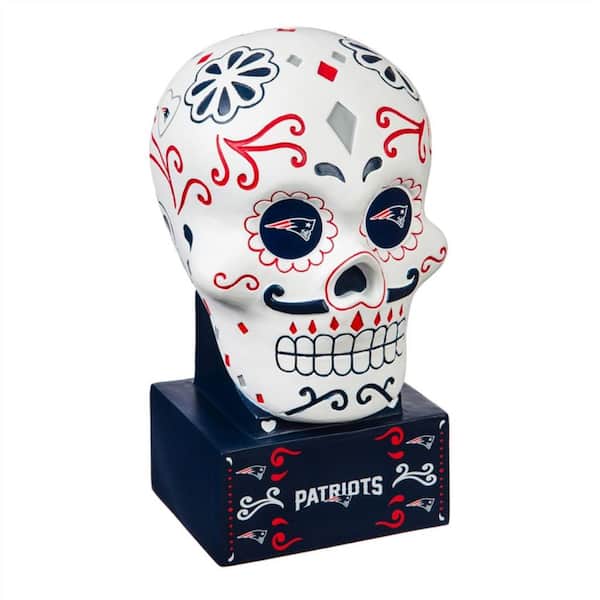 Evergreen New England Patriots Sugar Skull Garden Statue