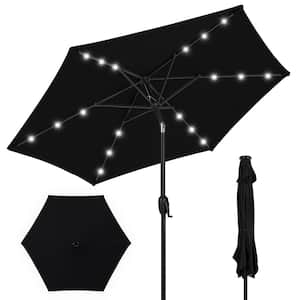 7.5 ft. Market Solar Tilt Patio Umbrella in Black