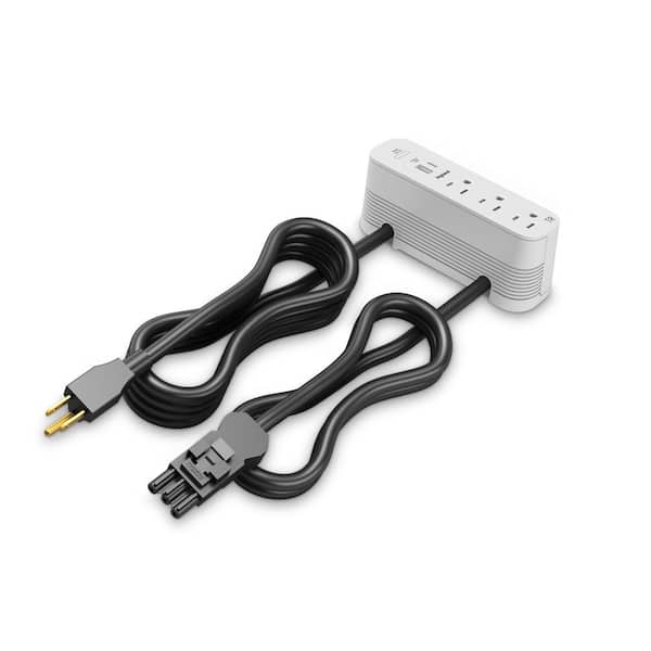 Wiremold ModPower White 3-Outlet Primary Unit Surface Mount Power Strip with USB A/C and 10 Ft. Cord
