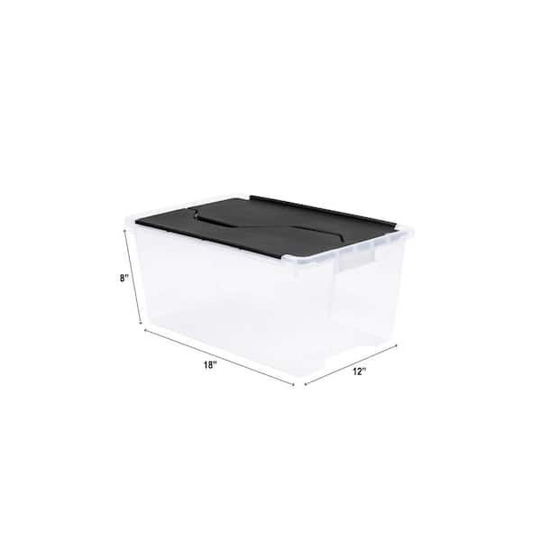 HDX Clear 5.8 Gal. Flip Top Storage Tote ST181108 - The Home
