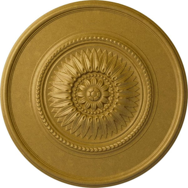 Ekena Millwork 29-3/4 in. x 1-1/2 in. Wigan Urethane Ceiling Medallion, Pharaohs Gold