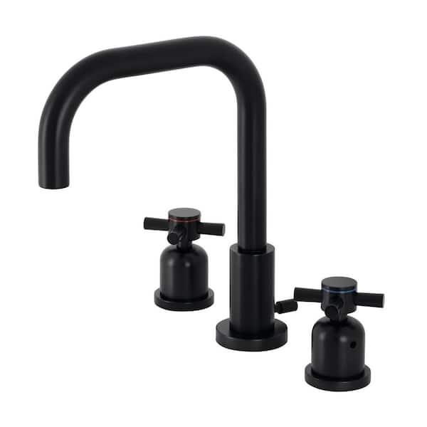 Kingston Brass Concord 8 in. Widespread 2-Handle Bathroom Faucet in Matte Black