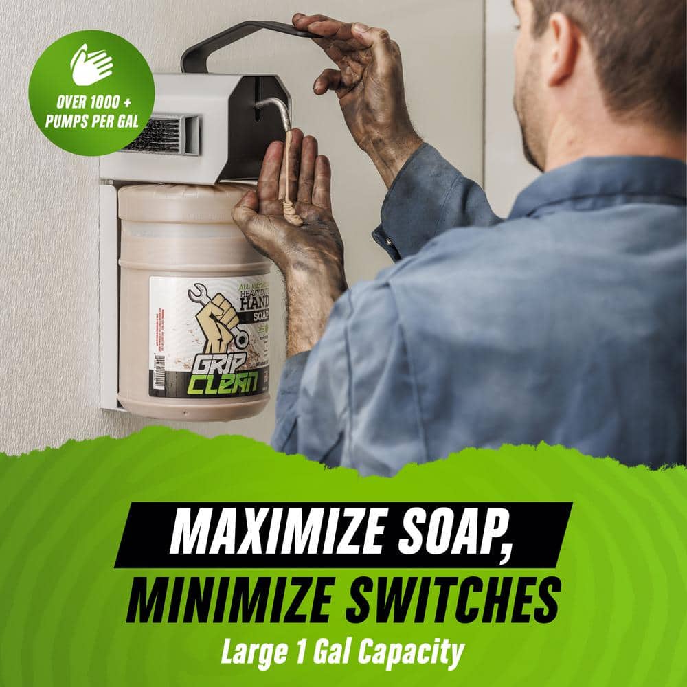 Heavy Duty Wall-Mounted Soap Dispenser Kit with Pumice Soap
