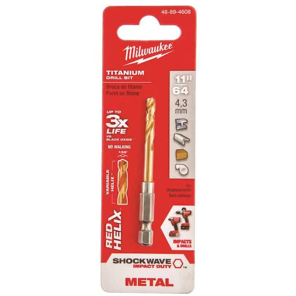 Unbranded 11/64 in. Shockwave Titanium Drill Bit