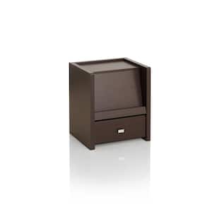 Darlington 18 in. Walnut Rectangle Wood End Table with 1-Drawer
