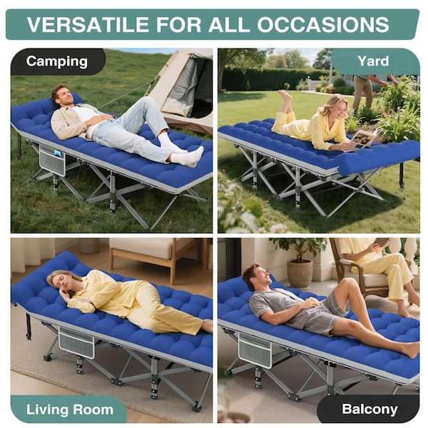 SEEUTEK Oversized Folding Camping Cot with Detachable Mattress