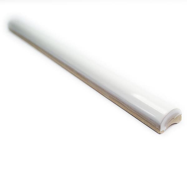 Ivy Hill Tile Catalina White 0.75 in. x 12 in. Polished Ceramic Wall Pencil Liner Tile