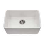 Platus Undermount Fireclay 23 in. Single Bowl Kitchen Sink in White