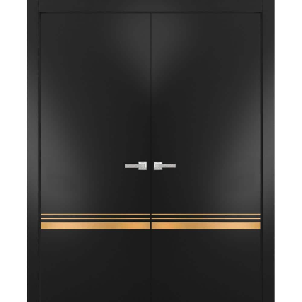 48 in. x 80 in. 2 Panel Black Matte Finished Solid Wood with Honeycomb Sliding Door with Hardware price history on PriceWatchPro