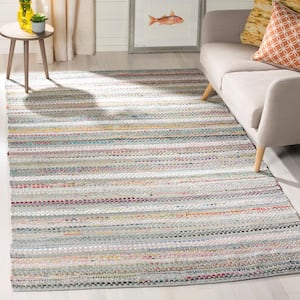 Montauk Gray/Multi 8 ft. x 10 ft. Striped Distressed Area Rug