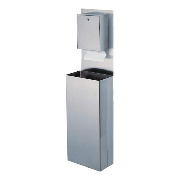 Stainless Solutions Wall-Mounted Large Towel Waste Bin System in Stainless Steel