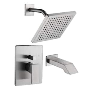 Icon Single-Handle 1-Spray Tub and Shower Faucet 1.8 GPM in. Brushed Nickel (Valve Included)