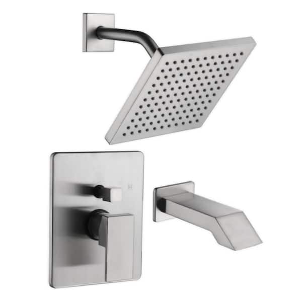 Ultra Faucets Icon Single-Handle 1-Spray Tub and Shower Faucet 1.8 GPM in. Brushed Nickel (Valve Included)