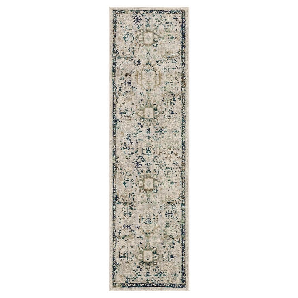 Home Decorators Collection Medallion Cream 2 ft. x 7 ft. Runner Indoor ...