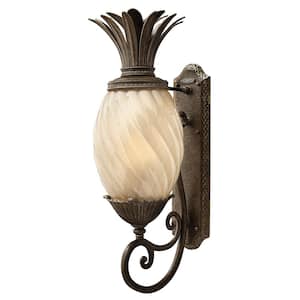 Plantation Led-Light Pearl Bronze Hardwired Outdoor Wall Lantern Sconce