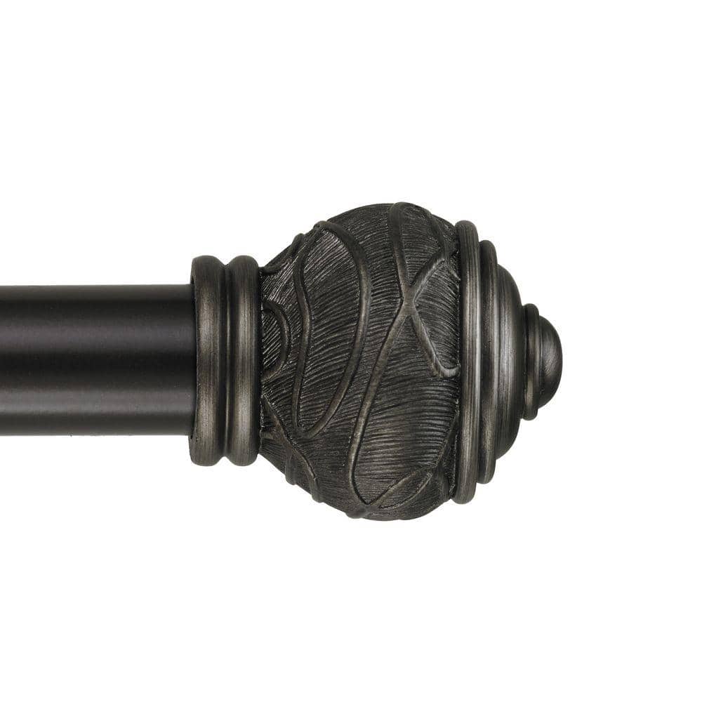 Art Decor 48 - 84 in. Telescoping Single Curtain Rod Kit in Oil Rubbed ...