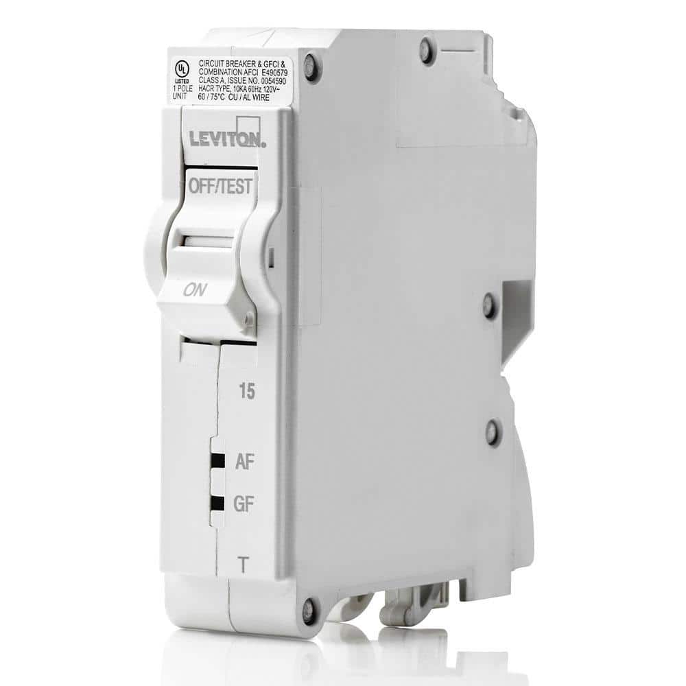Leviton Branch Circuit Breaker, AFCI/GFCI 1Pole 15 Amp, 120Volt