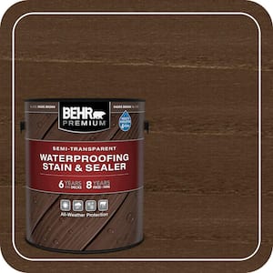 1 gal. #ST-105 Padre Brown Semi-Transparent Waterproofing Exterior Wood Stain and Sealer