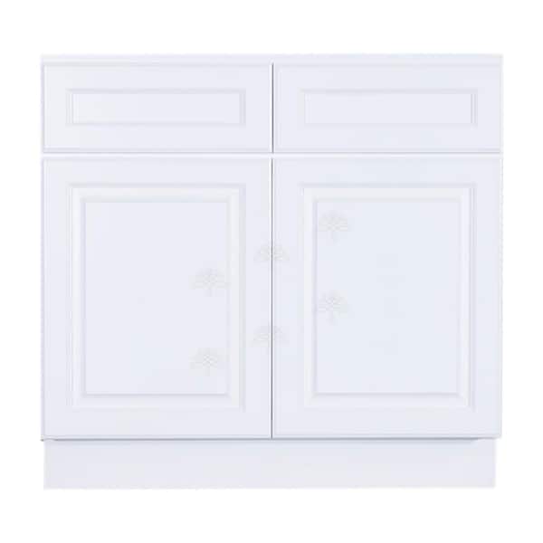 LIFEART CABINETRY 42 in. W x 21 in. D x 34.5 in. H Ready to Assemble Vanity Cabinet with 2-Doors Classic White