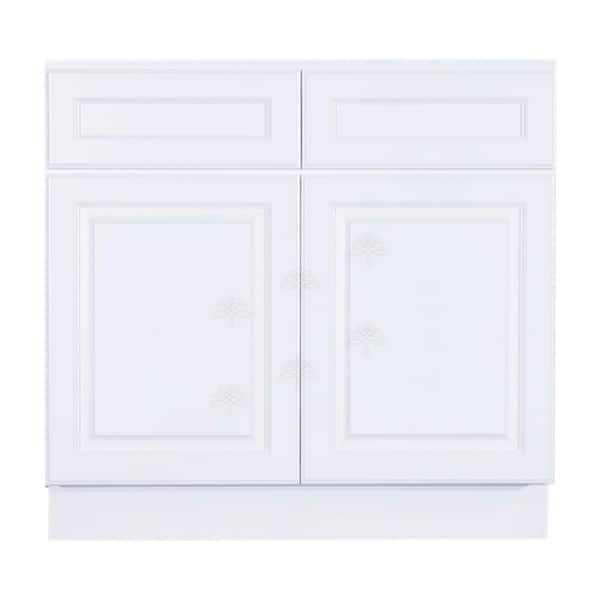 42 in. W x 21 in. D x 34.5 in. H Ready to Assemble Vanity Cabinet with 2-Doors Classic White