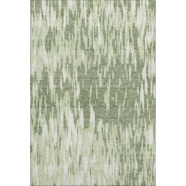 Addison Rugs Mayfield Premium Machine Washable Abstract AMF945 Green 3 ft. x 4 ft. Area Rug