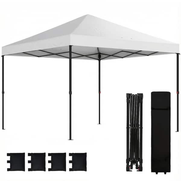 10 ft. x 10 ft. Instant Pop-Up Canopy Tent, One Push Setup Outdoor Shelter with Storage Roller Bag