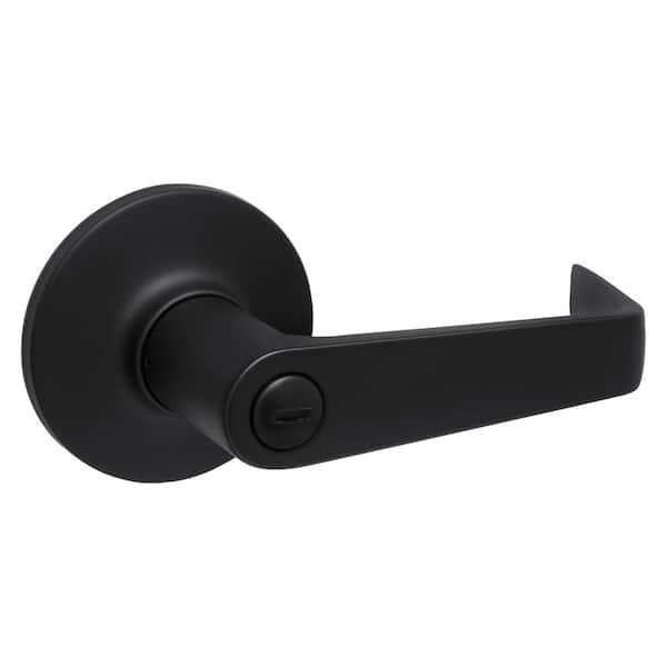 Kwikset Carson Matte Black Round Bed/Bath Reversible Door Handle