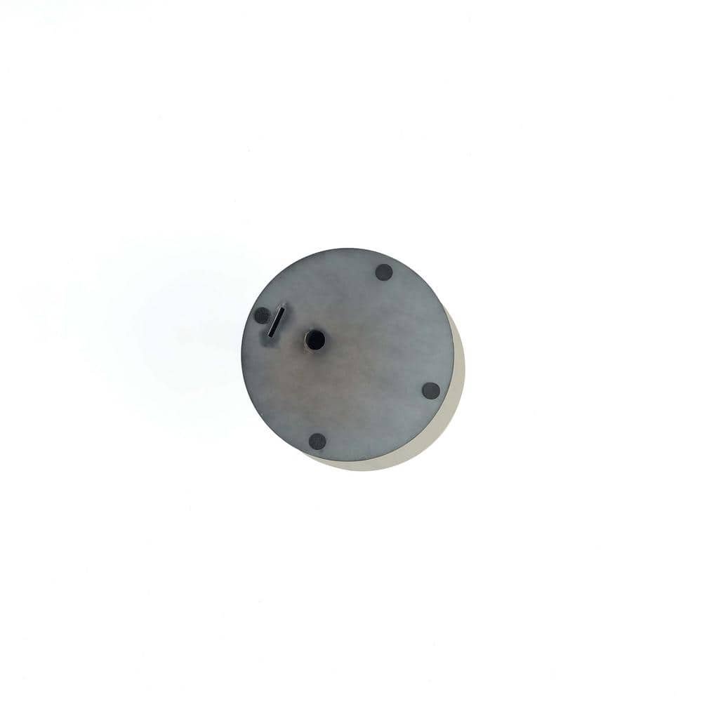 Modern Round Stone and Metal Accent Table