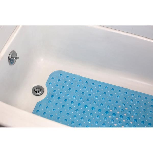 C emmevi Bath Mat Heart Soft Non-Slip Soft Drop Shower Bed MOD.Lily Set 3 Pieces Blue