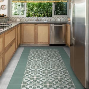 Green 12 MIL x 9 in. W x 9 in. L Peel and Stick Backsplash Waterproof Vinyl Tile Flooring (9.12 sq. ft./Case)