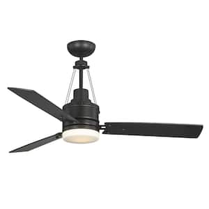 Highpointe 54 in. Indoor Golden Espresso Fan with Remote Control and LED Light