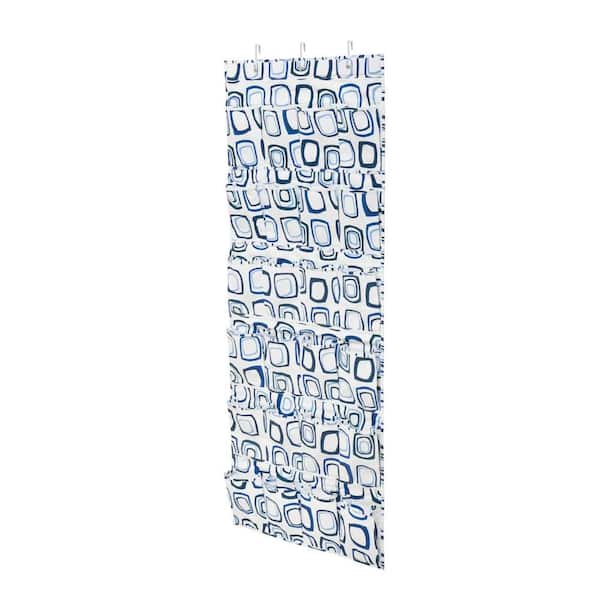 Honey-Can-Do Over-the-Door 24-Pocket Blue And White Shoe Organizer