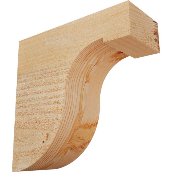 Ekena Millwork 4 in. x 10 in. x 10 in. Douglas Fir Del Monte Rough Sawn Corbel