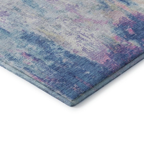 Mayfield Premium Machine Washable Abstract AMF1640 Blue 9 ft. x 12 ft. Area Rug