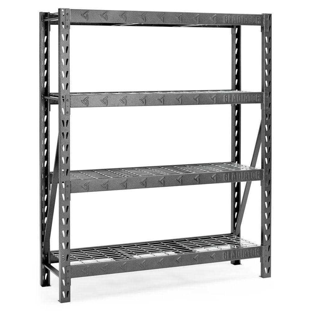 Heavy-Duty 60-Inch Black Welded Steel Garage Shelving Unit